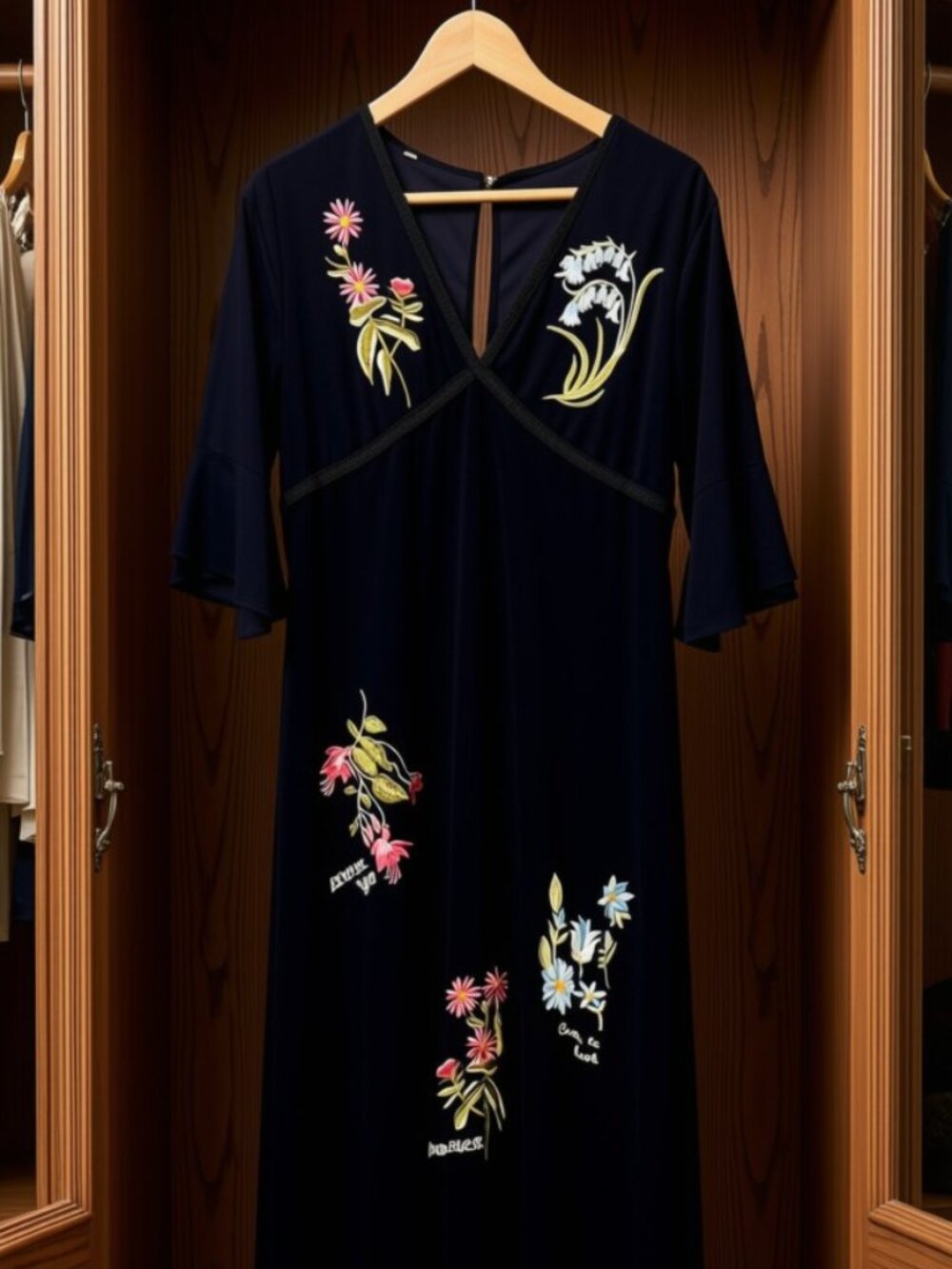 Elegant Navy blue maxi dress
